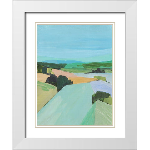 Bright Colored Countryside IV White Modern Wood Framed Art Print with Double Matting by Warren, Annie