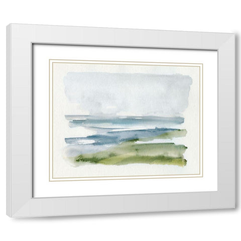 Coastline Splash I White Modern Wood Framed Art Print with Double Matting by Barnes, Victoria