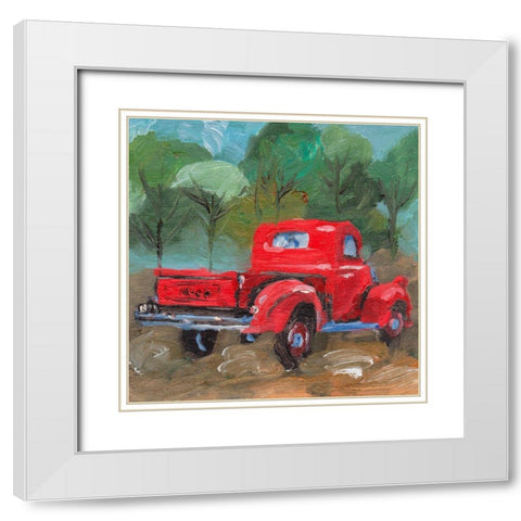 Sunburnt Truck I White Modern Wood Framed Art Print with Double Matting by Wang, Melissa