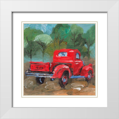 Sunburnt Truck I White Modern Wood Framed Art Print with Double Matting by Wang, Melissa