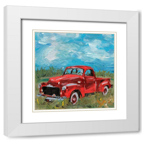 Sunburnt Truck II White Modern Wood Framed Art Print with Double Matting by Wang, Melissa