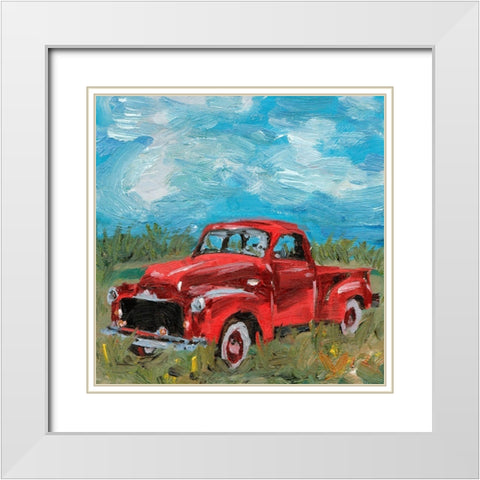 Sunburnt Truck II White Modern Wood Framed Art Print with Double Matting by Wang, Melissa