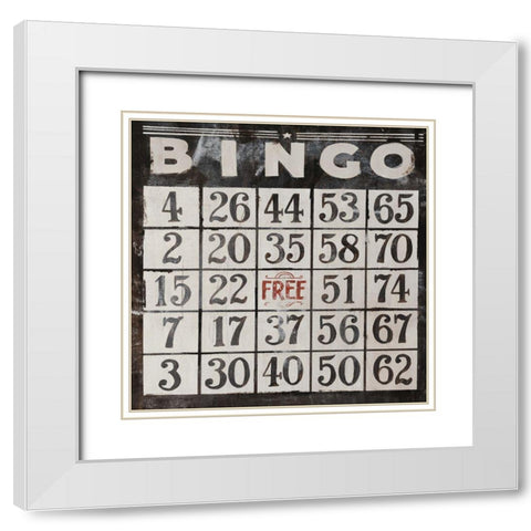 Bingo White Modern Wood Framed Art Print with Double Matting by Rabo, Clayton