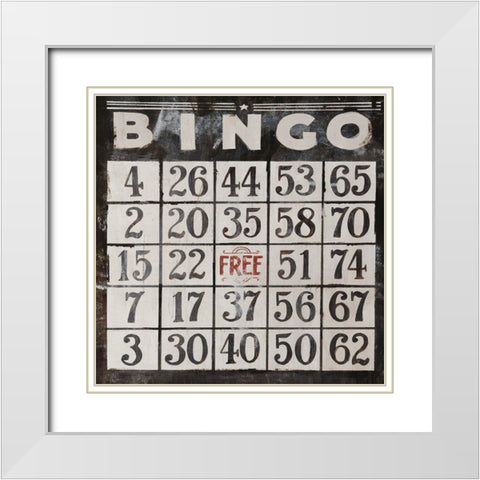 Bingo White Modern Wood Framed Art Print with Double Matting by Rabo, Clayton