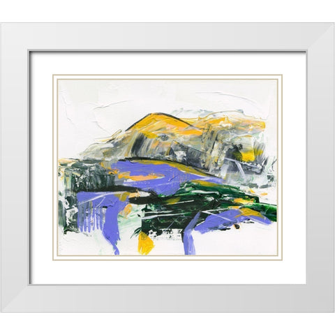 Silent Mountain V White Modern Wood Framed Art Print with Double Matting by Wang, Melissa