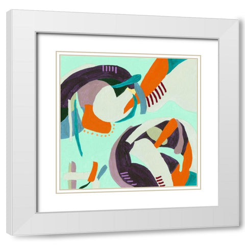 Crispy II White Modern Wood Framed Art Print with Double Matting by Wang, Melissa