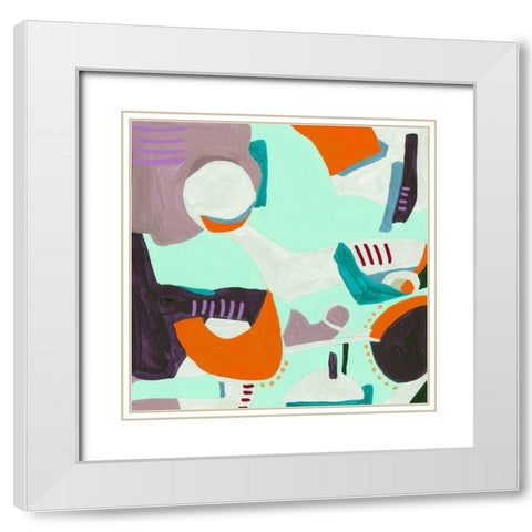 Crispy III White Modern Wood Framed Art Print with Double Matting by Wang, Melissa