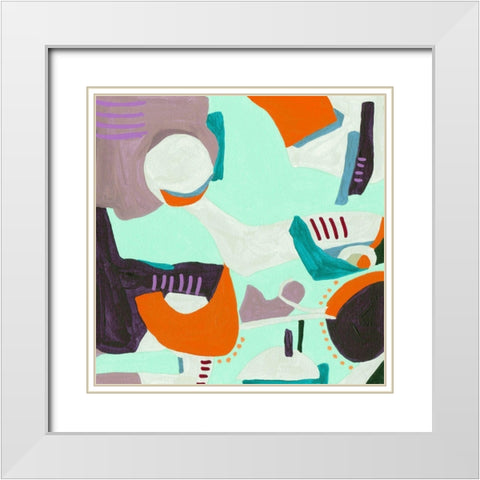 Crispy III White Modern Wood Framed Art Print with Double Matting by Wang, Melissa