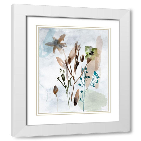 Watercolor Wildflowers II White Modern Wood Framed Art Print with Double Matting by Wang, Melissa