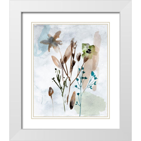 Watercolor Wildflowers II White Modern Wood Framed Art Print with Double Matting by Wang, Melissa