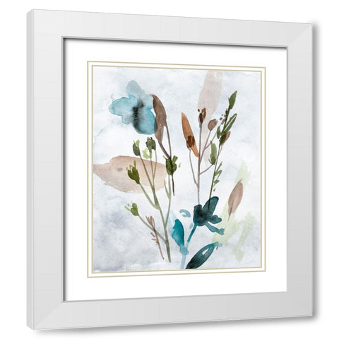 Watercolor Wildflowers IV White Modern Wood Framed Art Print with Double Matting by Wang, Melissa