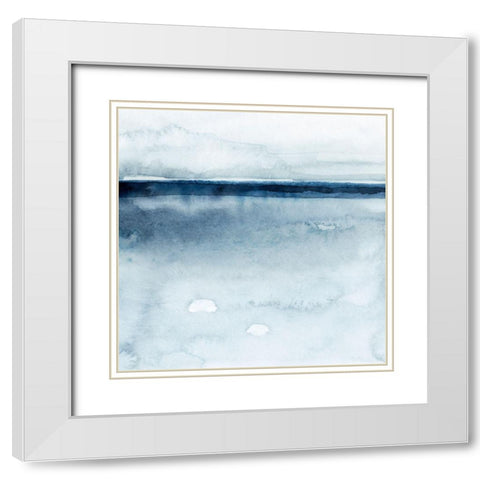 Watercolor Crest III White Modern Wood Framed Art Print with Double Matting by Barnes, Victoria