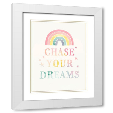 Sweet Unicorn III White Modern Wood Framed Art Print with Double Matting by Barnes, Victoria