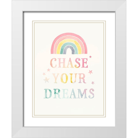 Sweet Unicorn III White Modern Wood Framed Art Print with Double Matting by Barnes, Victoria