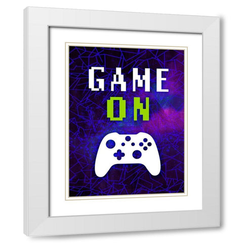 Its Game On II White Modern Wood Framed Art Print with Double Matting by Barnes, Victoria