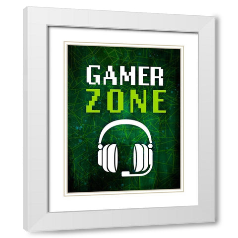 Its Game On IV White Modern Wood Framed Art Print with Double Matting by Barnes, Victoria