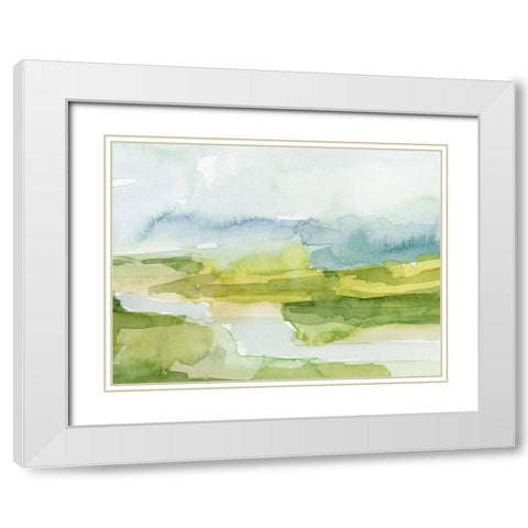 Watery Lowlands I White Modern Wood Framed Art Print with Double Matting by Barnes, Victoria