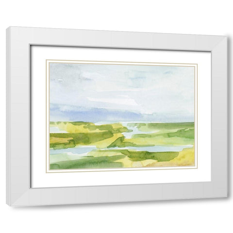 Watery Lowlands III White Modern Wood Framed Art Print with Double Matting by Barnes, Victoria
