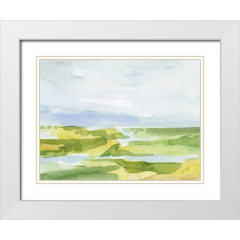 Watery Lowlands III White Modern Wood Framed Art Print with Double Matting by Barnes, Victoria