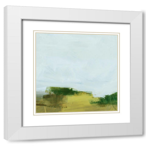 Rolling Hillside Impression I White Modern Wood Framed Art Print with Double Matting by Barnes, Victoria