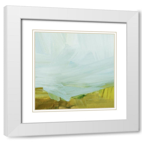 Rolling Hillside Impression II White Modern Wood Framed Art Print with Double Matting by Barnes, Victoria
