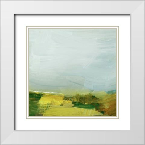 Rolling Hillside Impression III White Modern Wood Framed Art Print with Double Matting by Barnes, Victoria