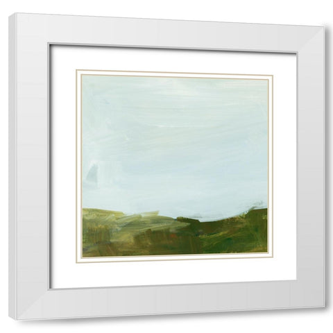 Rolling Hillside Impression IV White Modern Wood Framed Art Print with Double Matting by Barnes, Victoria