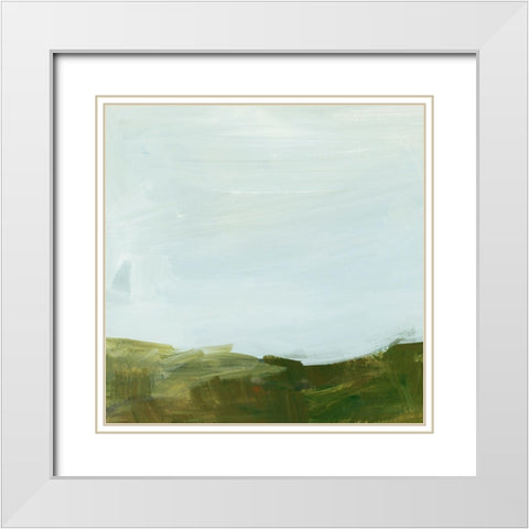 Rolling Hillside Impression IV White Modern Wood Framed Art Print with Double Matting by Barnes, Victoria