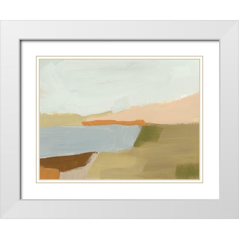 Stacked Landscape I White Modern Wood Framed Art Print with Double Matting by Barnes, Victoria