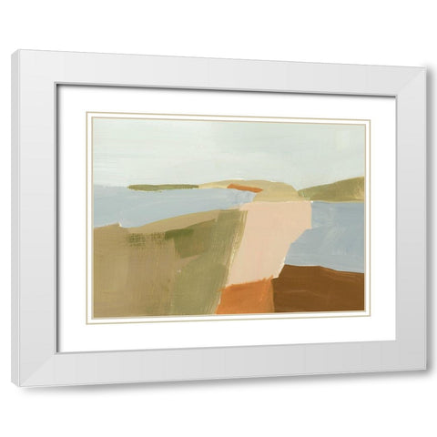 Stacked Landscape II White Modern Wood Framed Art Print with Double Matting by Barnes, Victoria