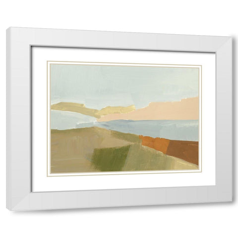 Stacked Landscape III White Modern Wood Framed Art Print with Double Matting by Barnes, Victoria