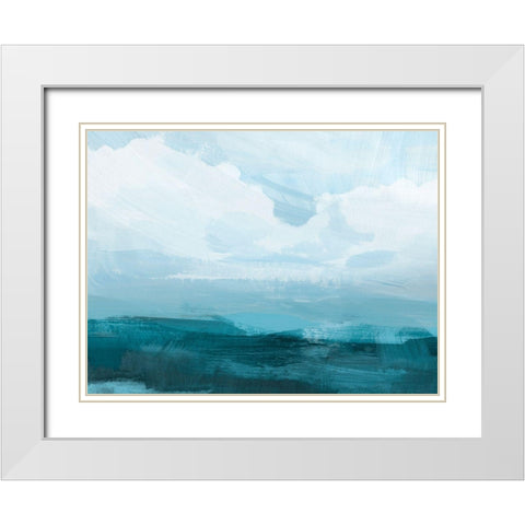 Azure Rising III White Modern Wood Framed Art Print with Double Matting by Barnes, Victoria
