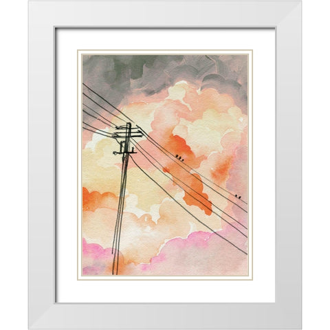 Cloudy Communication II White Modern Wood Framed Art Print with Double Matting by Parker, Jennifer Paxton