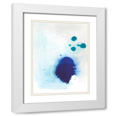 Spare Blue I White Modern Wood Framed Art Print with Double Matting by Fuchs, Jodi