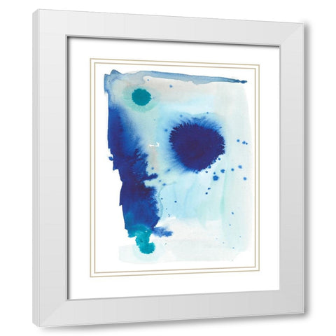 Spare Blue II White Modern Wood Framed Art Print with Double Matting by Fuchs, Jodi