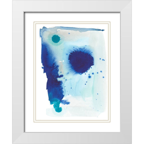 Spare Blue II White Modern Wood Framed Art Print with Double Matting by Fuchs, Jodi