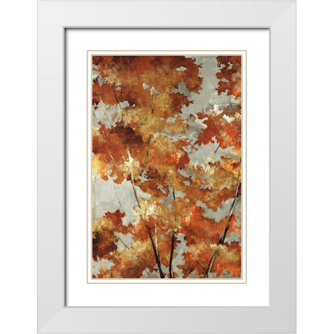 Autumns Gold White Modern Wood Framed Art Print with Double Matting by Edmunds, Sydney
