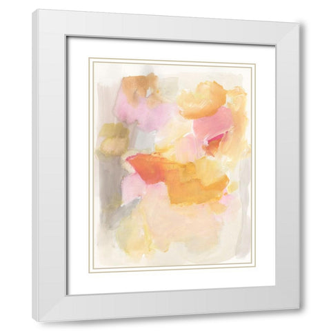 Warm Petals I White Modern Wood Framed Art Print with Double Matting by Fuchs, Jodi