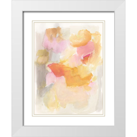 Warm Petals I White Modern Wood Framed Art Print with Double Matting by Fuchs, Jodi