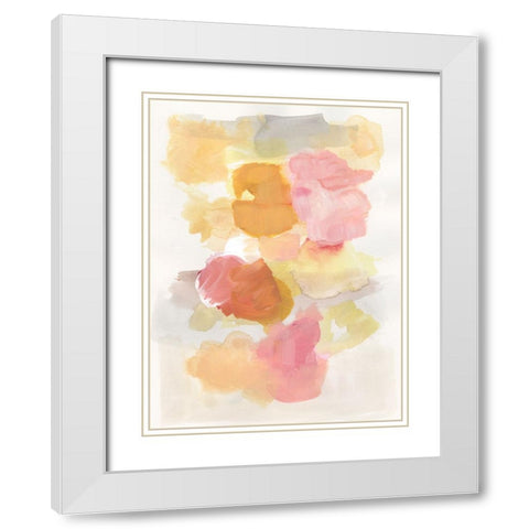 Warm Petals II White Modern Wood Framed Art Print with Double Matting by Fuchs, Jodi