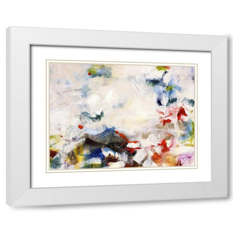 Rainbow Cover Up II White Modern Wood Framed Art Print with Double Matting by Maas, Jodi