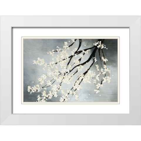 Cherry Tree White Modern Wood Framed Art Print with Double Matting by Taylor, Kari