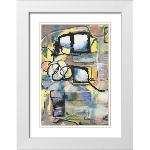 Memory Screen I White Modern Wood Framed Art Print with Double Matting by Willett, Michael