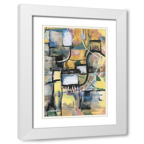 Memory Screen II White Modern Wood Framed Art Print with Double Matting by Willett, Michael