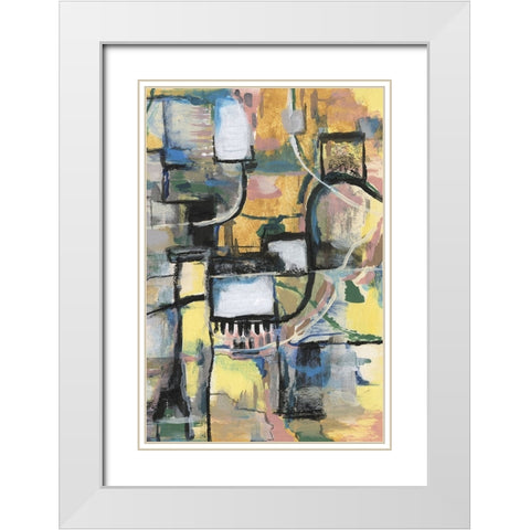 Memory Screen II White Modern Wood Framed Art Print with Double Matting by Willett, Michael
