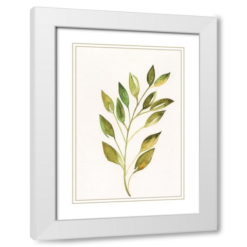 Single Twig I White Modern Wood Framed Art Print with Double Matting by Moore, Regina
