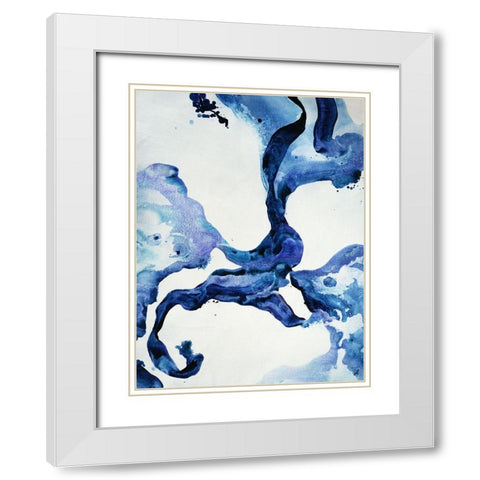 Indigo I White Modern Wood Framed Art Print with Double Matting by Taylor, Kari