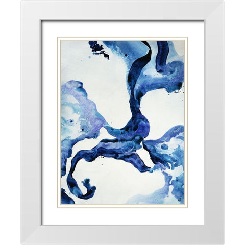 Indigo I White Modern Wood Framed Art Print with Double Matting by Taylor, Kari