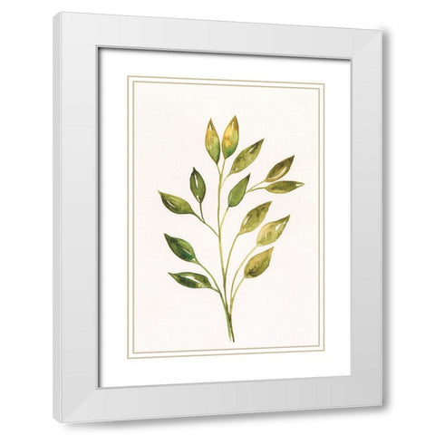 Single Twig II White Modern Wood Framed Art Print with Double Matting by Moore, Regina
