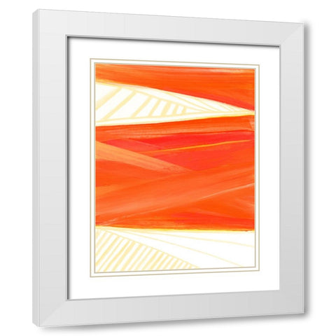 Warm Rays I White Modern Wood Framed Art Print with Double Matting by Kaelber, Renee